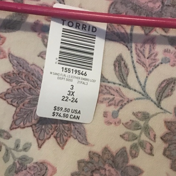 Torrid peasant long sleeve flowy hippie tunic Plus size 3x NWT - Picture 4 of 4